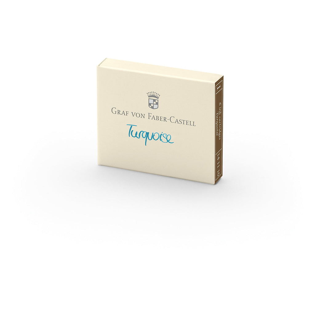 6-pack of ink cartridges. Turquoise. Graf Von Faber-Castell