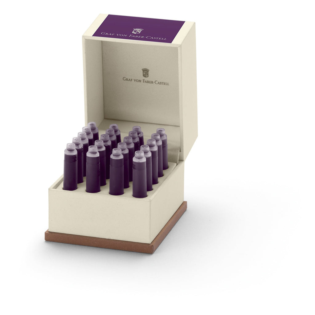 Box of 20 ink cartridges. Violet Blue. Graf Von Faber-Castell