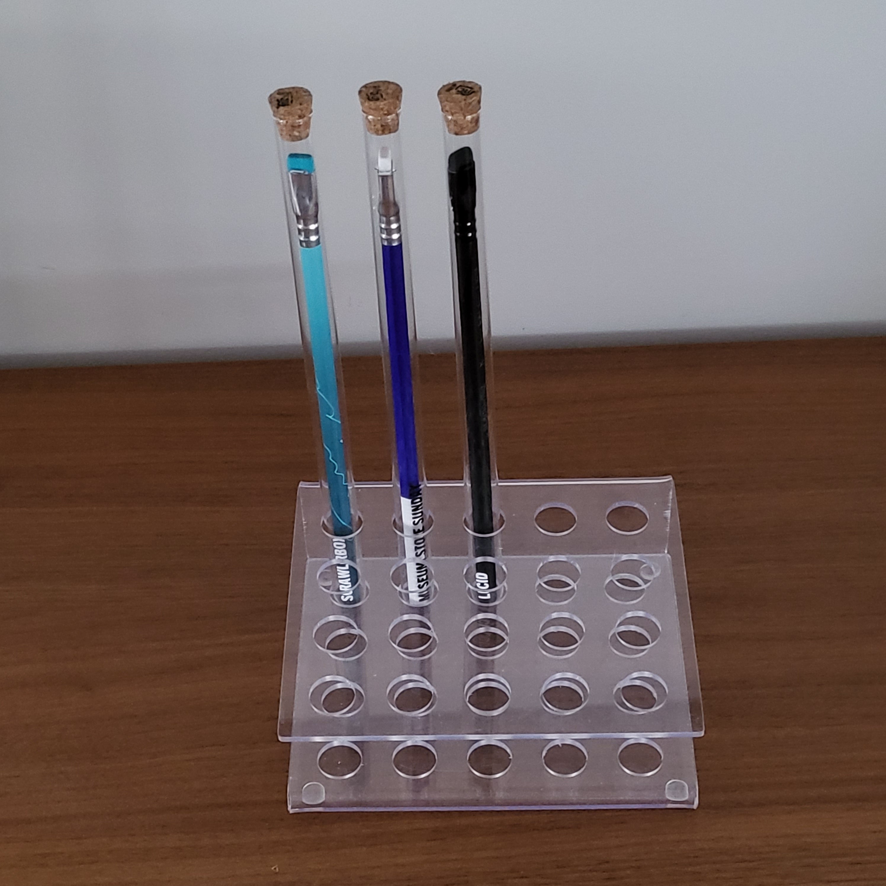 Display stand with 20 holes.