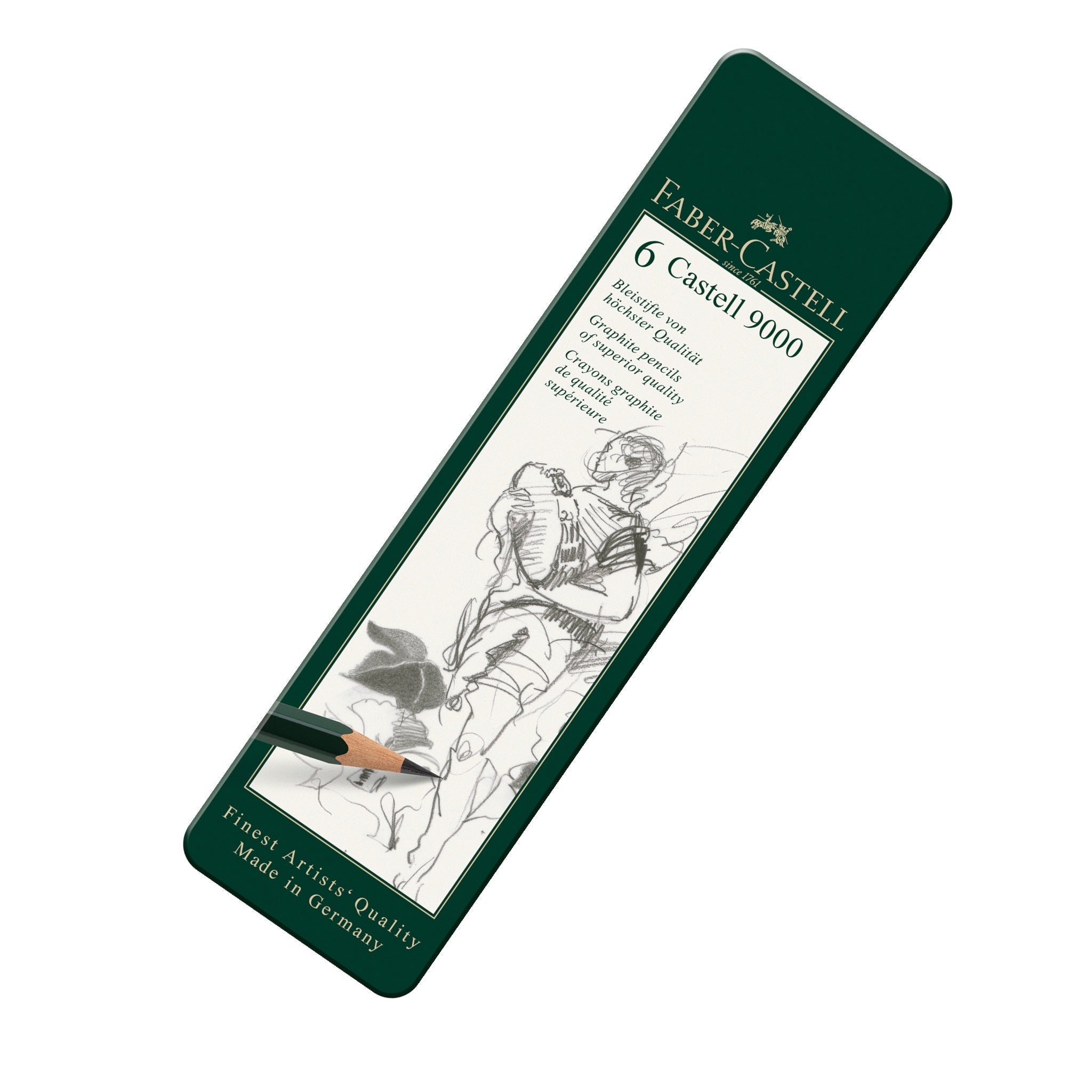 Faber-Castell Castell 9000 Graphite Pencils Set of 6.